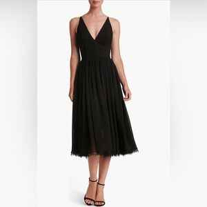 Dress the population Alicia mixed media midi dress